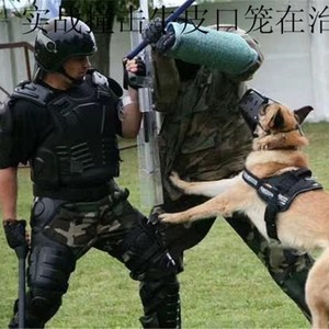 Bozal de impacto para perros de trabajo antiterrorismo, de cuero completo, suave, con forro interior, para entrenamiento. - Product Image 4