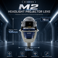 VAHID M2 Lentille de projecteur LED avant haute luminosité 3 pouces 65W 9200LM AFS Phare à faisceau directionnel pour kit de mise à niveau automobile