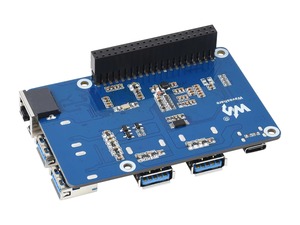 Waveshare USB 3.2 Gen1 et HUB Ethernet Gigabit HAT pour Raspberry Pi, 3x USB 3.2 Gen1, 1x Gigabit Ethernet, sans pilote K815 - Product Image 4