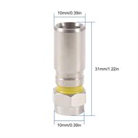 Adaptateur de compression pour câble coaxial RG6 de type F, connecteurs en laiton, placage nickel, indice de protection IP40, pour applications de télévision par satellite et de radiofréquence