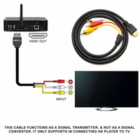 Cable AV coaxial de 1.5M 1080P con componente de audio y video HD, macho a 3 RCA, de PVC, amplificado, para decodificador de TV