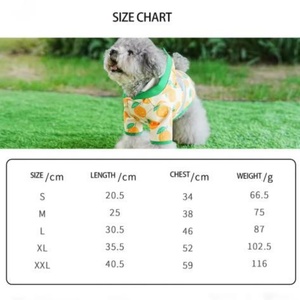 Vêtements pour animaux de compagnie de luxe écologiques pour petits chiens, imprimés de fruits, design moderne, polyester imperméable, fin, vente en gros, hiver/printemps/été - Product Image 2