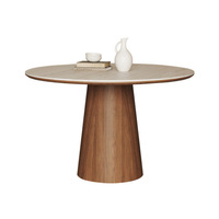 Table de salle à manger de style médiéval en pierre sculptée au vent, petite table de restaurant en bois massif couleur noyer noir, résistante aux hautes températures