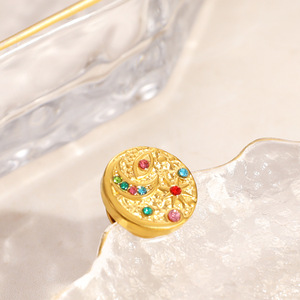 Broche con Diseño de Luna, Chapado en Oro de 18k, Engaste con Bisel, para Uso Diario Femenino - Product Image 3