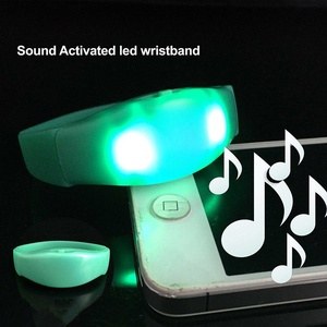 <span class=keywords><strong>Bracelet</strong></span> LED coloré à commande vocale, en ABS+LED, étanche, largeur de bande 16 mm, style tendance, pour festival de musique - Product Image 4