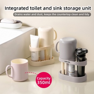 Estuche portátil de plástico para pasta de dientes con asa, vaso de viaje para cepillo de dientes y vaso para ungüento, set de baño - Product Image 2