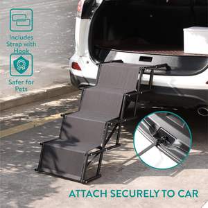 Escaliers pour chiens pour voiture, rampes pliables pour chiens avec surface antidérapante pour grands chiens, marches portables pour chiens pour voitures et camions, 4 marches - Product Image 5