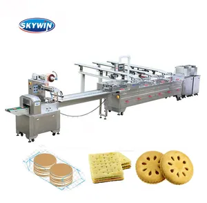 Máquina para hacer sándwiches de galletas de alta velocidad de gran oferta con o sin máquina empacadora de flujo