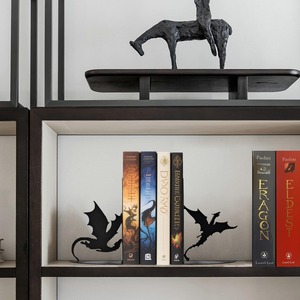 Fermalibri in Ferro Battuto a Forma di Drago Magico, <span class=keywords><strong>Supporto</strong></span> per <span class=keywords><strong>Libri</strong></span> da Scrivania per Casa e Ufficio, Divisorio Nero per Cancelleria, Organizzatore per <span class=keywords><strong>Libri</strong></span> - Product Image 2