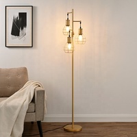 Lampes de sol modernes à 3 têtes avec cadre en métal, décoration d'intérieur