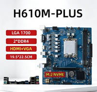 Carte mère d'ordinateur H610M-PLUS à prix avantageux, nouvelle, format M-ATX, LGA1700, pour ordinateur de bureau, Intel H610, 12e/13e/14e génération, double emplacement DDR4 RAM, 32 Go SATA