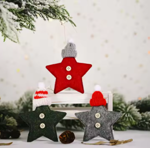 Nuevo adorno colgante de estrella de cinco puntas promocional decoración del hogar adornos navideños - Product Image 5