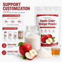 Poudre de vinaigre de cidre de pomme LongBio 5%-10% d'acide acétique, soluble dans l'eau, pour les gommes, les capsules, les boissons et les compléments alimentaires