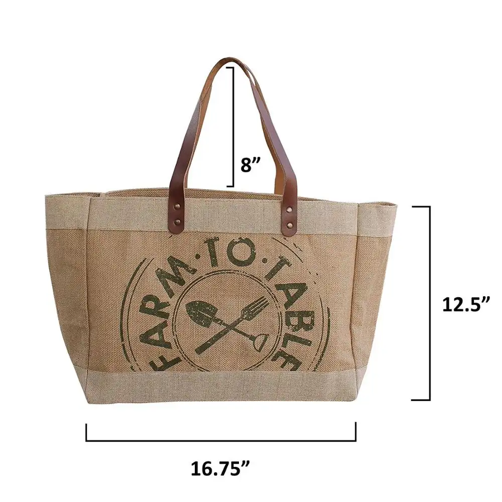 Многоразовая продуктовая сумка, хлопковая Джутовая сумка для покупок с кожаными ручками, джутовые <span class=keywords><strong>сумки</strong></span>