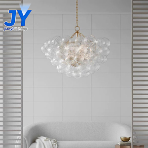 Luminaires suspendus à commande par interrupteur, idéaux pour <span class=keywords><strong>le</strong></span> salon et la salle à manger, design moderne et luxueux, personnalisables, <span class=keywords><strong>en</strong></span> fer et <span class=keywords><strong>en</strong></span> verre. - Product Image 2