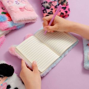 Cute Cat Fuzzy <b>Journal</b> Writing Pad A6 Ruled 160 Pages Lovely Animal Notebook Kids Plush Diary for Girls Women Teens - Product Image 3