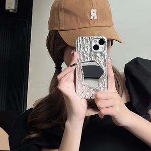 Étui miroir plissé de style designer, forme irrégulière, compatible avec l'étui pour iPhone 16, nouveauté pour iPhone 17 Pro Max, 15/14 - Product Image 4