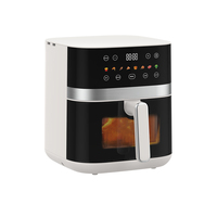 Friteuse à air électrique multifonctionnelle à fenêtre visuelle, 7 litres, carrée, à économie d'énergie