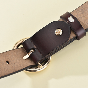 Cintura in vera pelle da donna personalizzata di alta qualità con anello in metallo di moda spedizione rapida in lega per decorazione con fibbia - Product Image 5