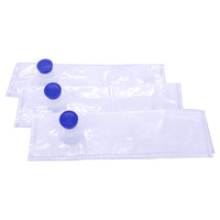 Sac en plastique transparent personnalisé de qualité alimentaire avec bouchon bleu pour le stockage et l'emballage commercial d'eau, de jus et d'huile comestible