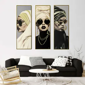 아프리카 계 미국인 여성 캔버스 인쇄 예술 회화 거실 사무실 장식 드롭 배송에 대한 초상화 장식 벽 그림