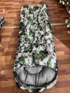 Ngụy trang kỹ thuật số thời tiết lạnh Túi ngủ e-rike nhà máy giá phong bì màu xanh lá cây biểu tượng tùy chỉnh Ripstop Nylon Túi 4 mùa