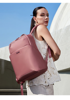 Sac à dos pour ordinateur portable en nylon imperméable pour femme, léger et grande capacité, idéal pour les trajets quotidiens et les voyages, avec organisation multi-poches