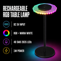 Lampe de table moderne UFO RGB OEM rechargeable en ABS+Fer, veilleuse LED sans fil, contrôle tactile USB-C, lampe d'ambiance à batterie pour chambre à coucher
