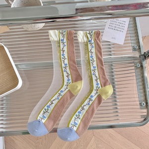 Novelty Casual Women <strong>Socks</strong> Harajuku Summer Ultra-thin Transparent Glass Silk <strong>Socks</strong> <strong>Sunflowers</strong> Crystal Funny <strong>Socks</strong> High Quality - Product Image 5