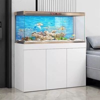 Nouvelle Armoire pour Aquarium en Bois, Sans Peinture, avec Espace de Rangement, Style Minimaliste Moderne, Haute Capacité de Charge, Design Rectangulaire, pour Bureau et Salon