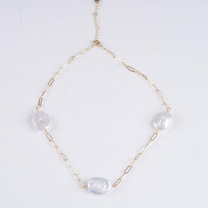 Collar y Pulsera de Perlas de Agua Dulce Naturales, Ovaladas y Cuadradas, de 14-16 mm, Estilo Barroco, Joyería de Cuentas Versátil y Moderna, Venta al Por Mayor del Fabricante - Product Image 2