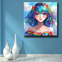 Peinture Diamant 5D Fille Élégante, Kits de Broderie Diamant Faits Main pour Adultes, Diamants Complets, Art de la Pierre Précieuse, Décoration Maison ASF3060