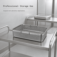Panier en treillis métallique en acier inoxydable Bingrong avec couvercle, plateau de rangement pour instruments chirurgicaux