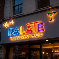 Letrero de Neón Personalizado con Logotipo, Letrero Luminoso LED para Exteriores con Nombre, Letrero Comercial