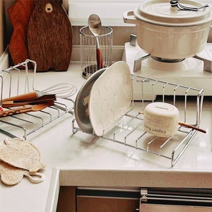 Modern <b>Kitchen</b> Stainless Steel Drain Bowl Dish <b>Rack</b> with Lazy Susan Storage Wall-Mounted Household Storage <b>Rack</b> - Product Image 5
