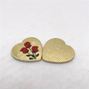 I Love You Metal Love <span class=keywords><strong>Token</strong></span> Recuerdo Monedas Corazón Moneda para San Valentín Boda <span class=keywords><strong>Rose</strong></span> Metal Craft Gift - Product Image 2