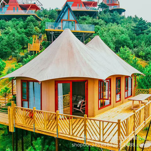 เต็นท์โรงแรมหรูหราสองชั้น ระดับไฮเอนด์ สำหรับ 6-8 คน ผ้าอ๊อกซ์ฟอร์ด ใช้ได้ทุกฤดู หนึ่งห้องนอน หนึ่งห้องนั่งเล่น เหมาะสำหรับรีสอร์ทกลางแจ้ง - Product Image 3