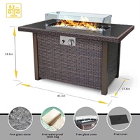 GARTENKREFT Nouveau produit extérieur de luxe sans fumée Vente en gros Chaleur Table d'extérieur Foyer avec feu