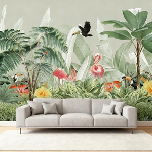 <span class=keywords><strong>Carta</strong></span> <span class=keywords><strong>da</strong></span> <span class=keywords><strong>Parati</strong></span> Personalizzabile con Motivi di Paradiso Tropicale, <span class=keywords><strong>Fenicotteri</strong></span>, Tucani e Giungla Lussureggiante per Sala <span class=keywords><strong>da</strong></span> Pranzo e Soggiorno - Product Image 3