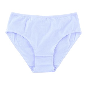 Culottes de bikini unies en coton tissé pour femmes, taille mi-haute, grande taille, antibactériennes, étiquette personnalisée, vente en gros ODM - Product Image 6