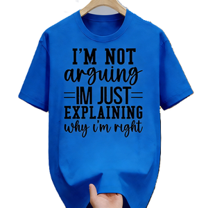 T-shirt con citazione <span class=keywords><strong>divertente</strong></span> e sarcastica: "Non sto discutendo", maglietta con grafica e slogan umoristico, regalo. T-shirt Oversize in Cotone a Maniche Corte Stile Streetwear Casual - Product Image 3