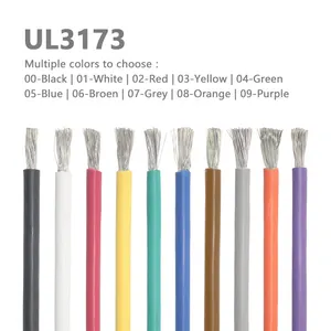 UL3173 kırmızı renk 125 derece C 600V 24AWG tek çıplak bakır kablo elektrik teli
