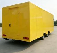 Remorque alimentaire à double essieu certifiée NHTSA CE ADR NSF ISO avec plusieurs fenêtres de service, chariot de restauration mobile homologué pour la route