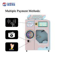 Nouvelle machine à barbe à papa automatique personnalisée, écologique, robotisée, en libre-service, électrique, rose, intelligente, distributeur automatique