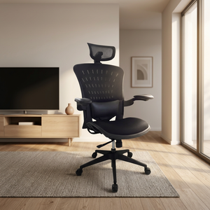 Modern Ergonomic Mesh Executive Office Chair with Adjustable Armrest and Fixed Headrest Swivel for Home Office Use - Product Image 3
