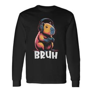 Maglietta a maniche lunghe Capybara per bambini, maglia da gaming con stampa digitale e girocollo - Product Image 1