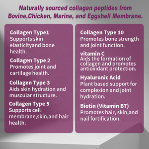 Cápsulas de Colágeno Múltiple de Marca Privada OEM con Biotina Hidratada y Vitaminas Tipo I, II, III, V, X - Sin OGM, de Animales Alimentados con Pasto - Product Image 5
