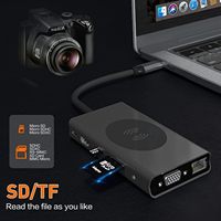 Hubs USB C multifonctions 13-en-1 en aluminium Type-C à PD SD TF Adaptateur de port USB 3.0 pour ordinateur portable avec prise AU Sortie CC Matériel PC