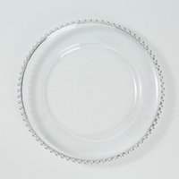 Assiettes rondes élégantes et luxueuses en plastique écologique avec perles dorées pour mariages et événements festifs, personnalisables