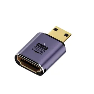 Adaptador DP compatível com HD 8K 60 Hz, ângulo de 90 graus, Mini HD macho para HD fêmea, Mini DP para adaptador DP grande